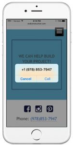 Eastern Shore Design & Construction website on mobile phone